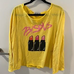 Wildfox Yellow Bisou Sweatshirt